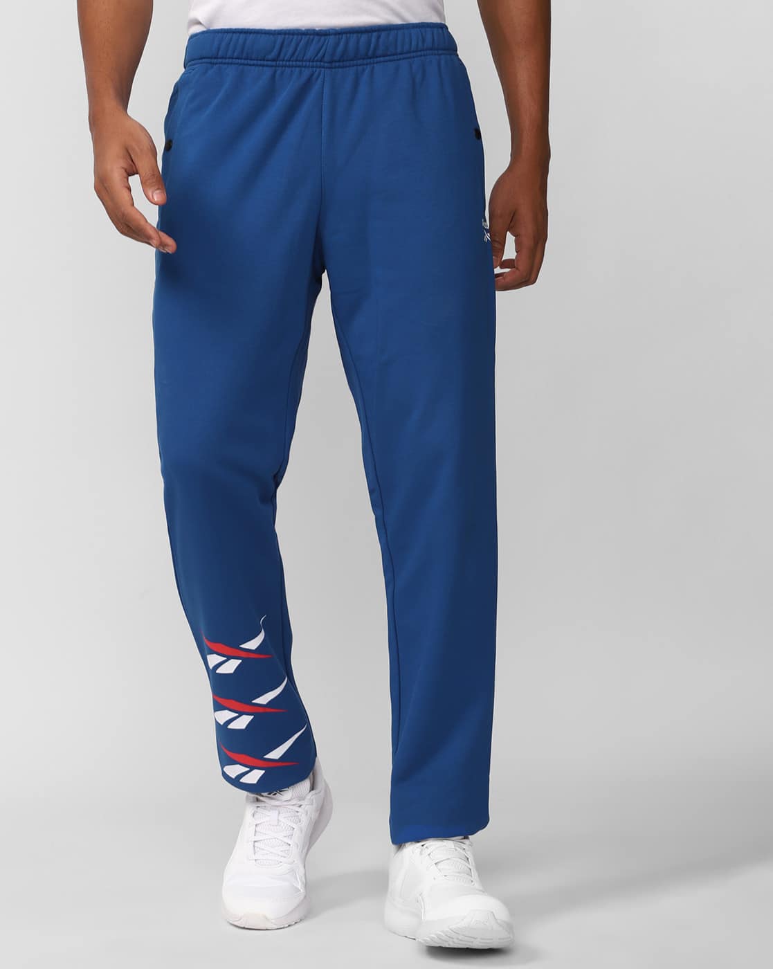 Logo Print Straight Track Pants with Insert Pockets