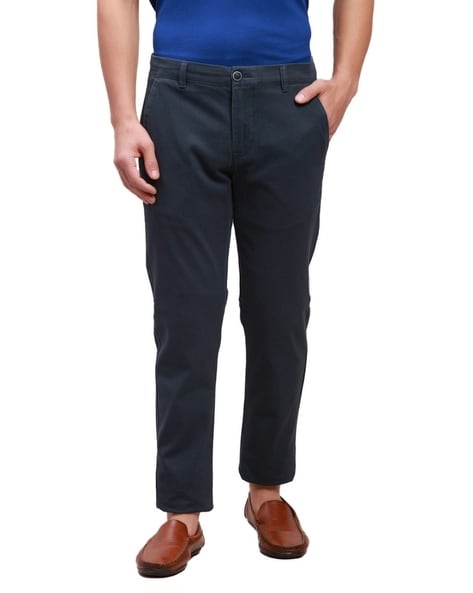 Parx Men Tapered Fit Flat-Front Chinos