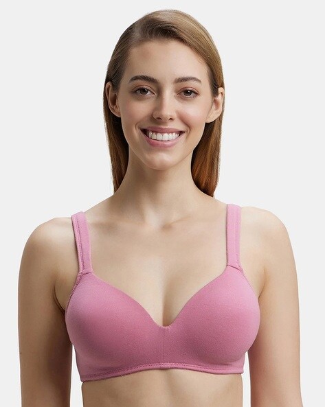 Buy Women's Wirefree Non Padded Super Combed Cotton Elastane Stretch Full  Coverage Minimizer Bra with Broad Wings - Candy Pink ES27