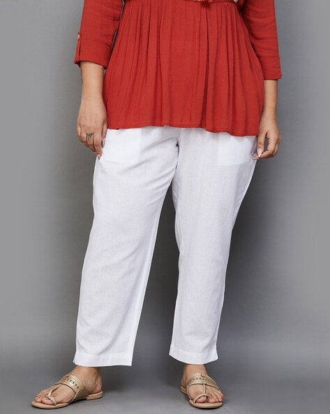 Buy White Trousers & Pants for Women by Moiree by Lifestyle Online