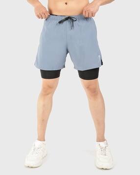 Men Colourblock Slim Fit Knit Shorts-image-29