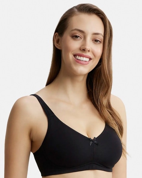 Women's Wireless Bra, Soft Underwire Seamless Bra with Full Coverage  Comfort Flex Wirefree Perfect Coverage, Black 