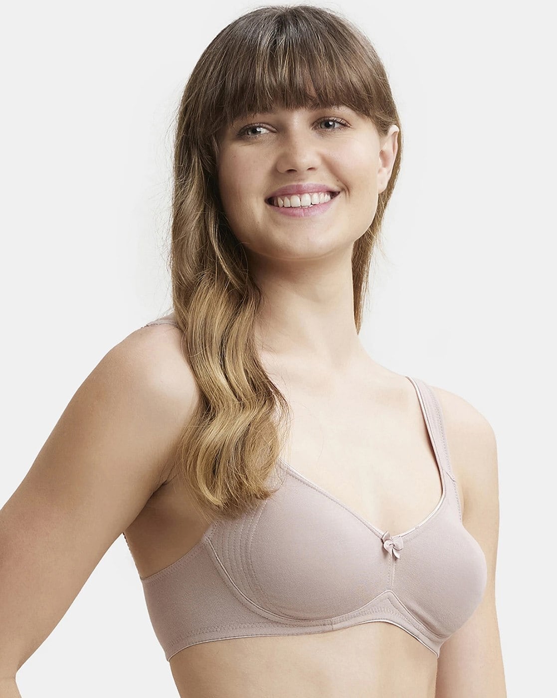 1250 Wirefree Non-Padded Cotton Elastane Full Coverage Everyday Bra with  Contoured Shaper Panel