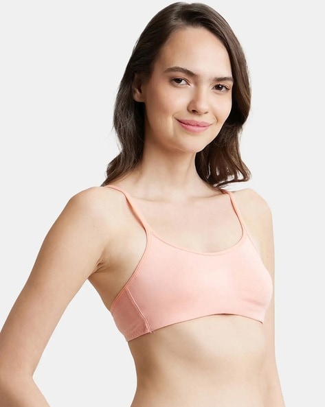 Buy Jockey 1615 Wirefree Non Padded Medium Coverage Bra with Adjustable  Straps - Skin at Rs.629 online