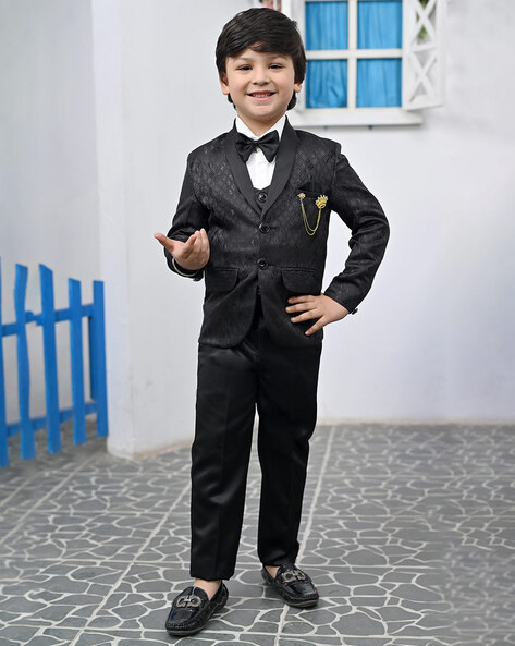 3-15 Years Synthetic and Cotton Boys Party Wear Black Suit at Rs 1175/piece  in Delhi