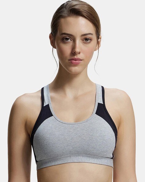 Medium Impact Sports Bra with Cross Back