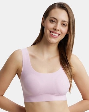 Buy Jockey Fe53 Women's Wired Padded Medium Coverage Plunge Neck Multiway  Styling Bra Nude online