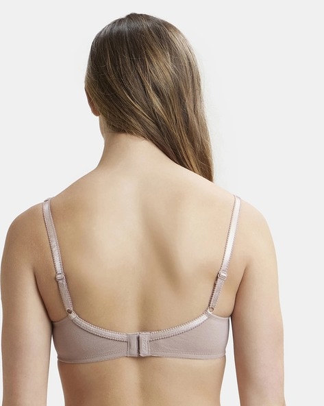 Jockey 1250 Women's Wirefree Non Padded Super Combed Cotton Elastane  Stretch Full Coverage Everyday Bra with Contoured Shaper Panel and  Adjustable Straps_Mocha_32C