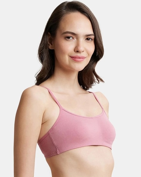 Buy Women's Wirefree Non Padded Super Combed Cotton Elastane Stretch  Printed Full Coverage Beginners Bra with Adjustable Straps - Peach Blossom  Online at Best Prices in India - JioMart.