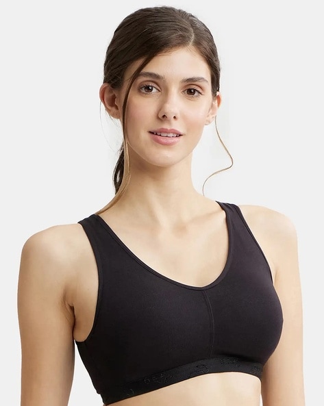 Jockey Women's Super Combed Cotton Elastane Stretch Full Coverage Slip-On  Active Bra 1376 – Online Shopping site in India