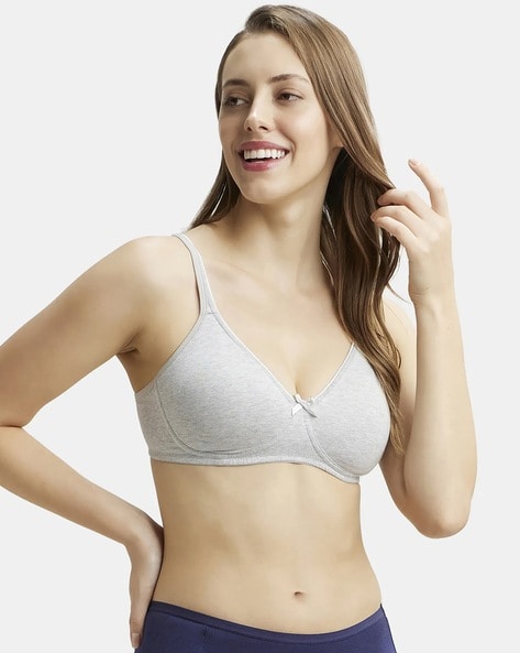 Cotton Non-padded Ladies Jockey Sports Bra, Grey And Black, Size: 32b at Rs  35/piece in Surat