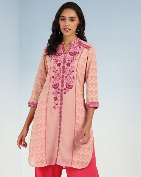 Buy Lakshita Teal Embroidered Panelled Kurta online