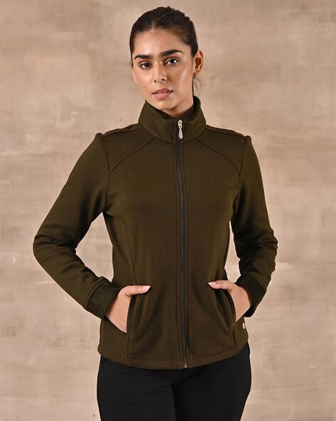 Olive green 2025 track jacket women's