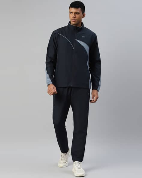 Men Colourblock Regular Fit Training Track Suit