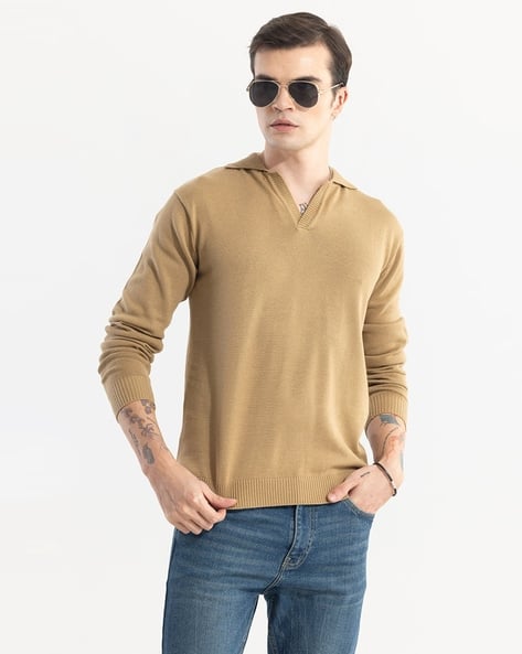 Slim Fit Polo T-Shirt with Ribbed Hem