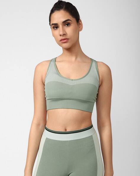 Reebok Striped Non-Padded Sports Bra