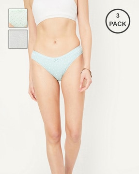 Buy Clovia Low Rise Half Coverage Bikini Panty - Blue at Rs.250 online
