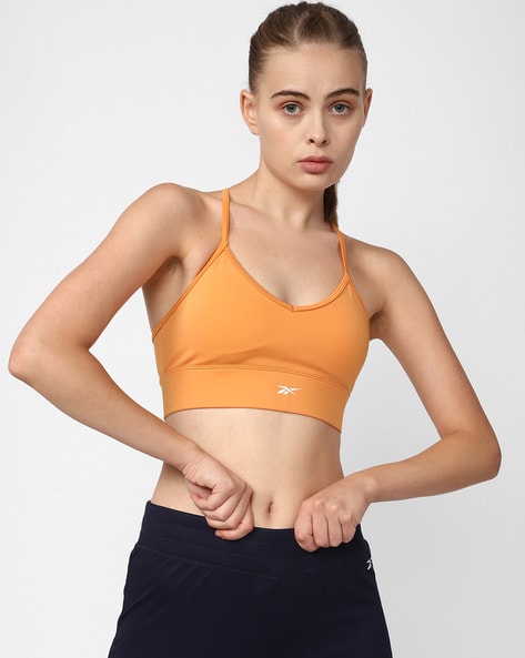 Reebok orange sports bra on sale