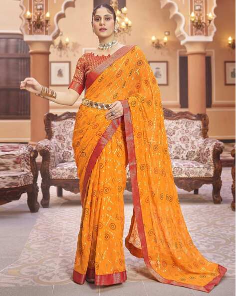 Buy Yellow Sarees for Women by KAVINDI Online