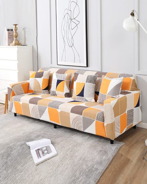 Stretchable 4 Seater Sofa Cover-AR-4096-D9