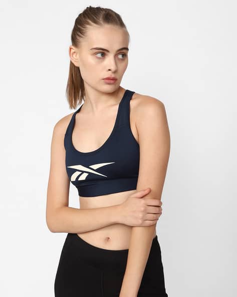 Reebok Logo Print Non-Padded Sports Bra