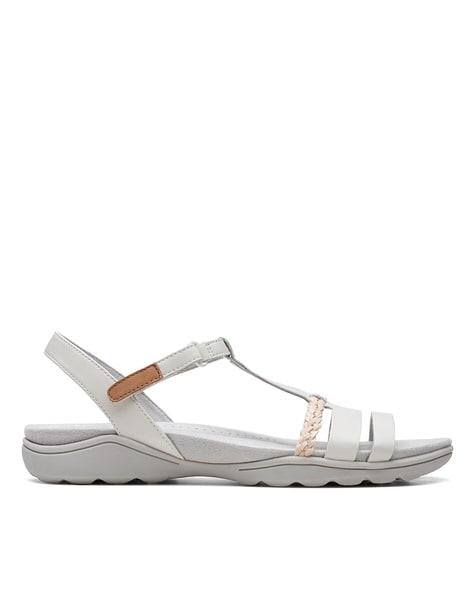 Clarks Womens Amanda Sprint White Leather Sandals India | Ubuy