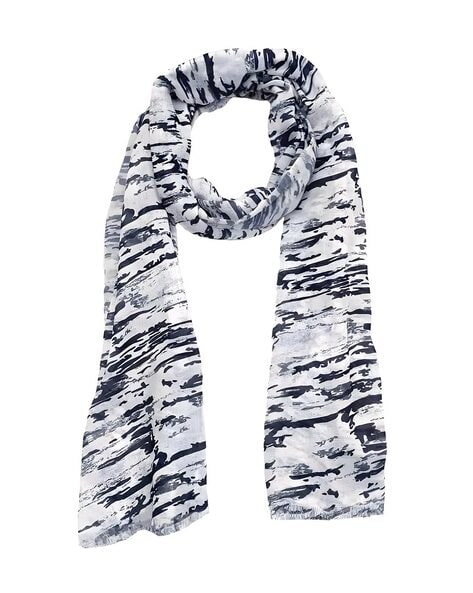 Women Abstract Printed Stole with Tassels Price in India