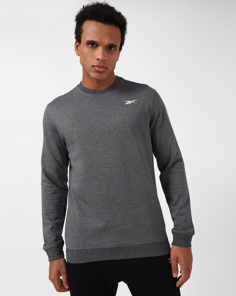 Reebok Heathered Regular Fit Crew-Neck Sweatshirt