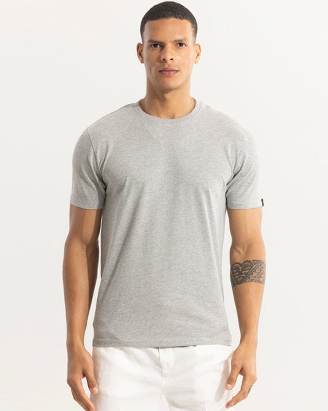 Heathered Regular Fit Crew-Neck T-Shirt