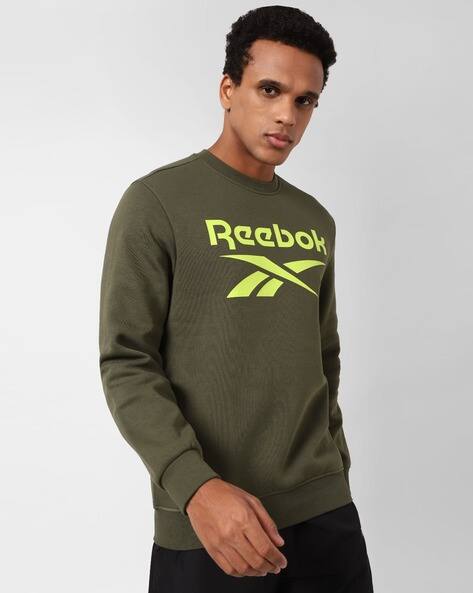 Reebok Brand Print Regular Fit Crew-Neck Sweatshirt