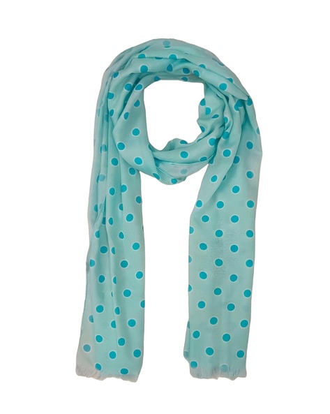 Women Polka-Dot Printed Stole with Tassels Price in India