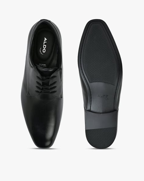 Men Genuine Leather Plain-Toe Derby Shoes