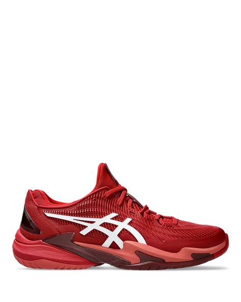 Asics red tennis best sale shoes