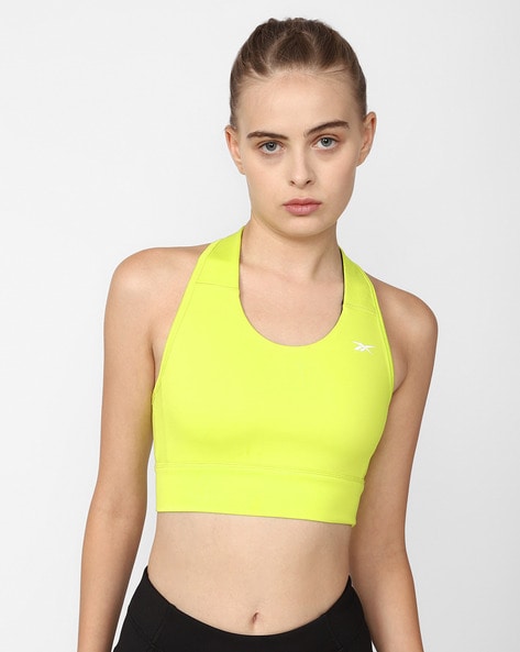 Reebok yellow sports bra online