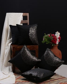 hosta homes Set of 5 Foil Print Cushion Covers 16" x 16"-picture-14