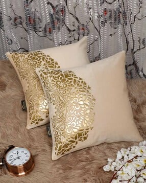 hosta homes Set of 2 Foil Print Cushion Covers 16" x 16"-picture-18