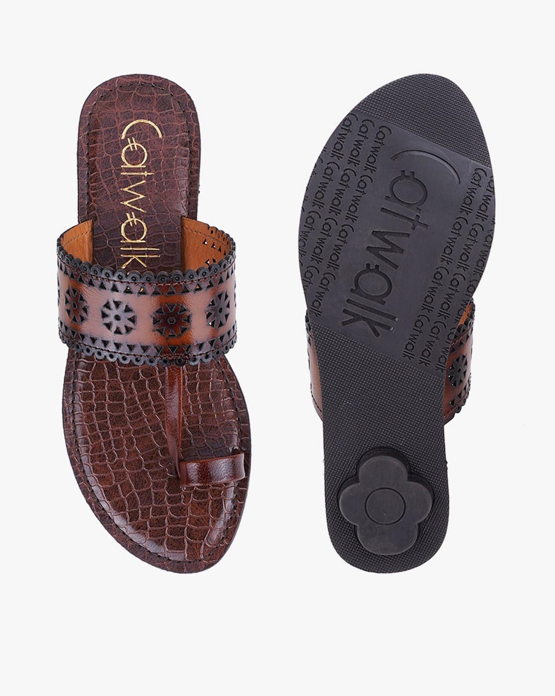 Brown Catwalk Sandals For Ladies Buy Brown Flat Sandals For Women