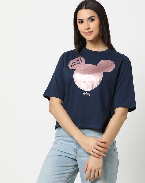 Women Printed Loose Fit Crew-Neck T-Shirt