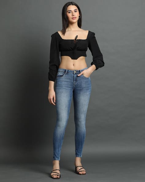 Women Slim Fit Mid-Wash Jeans