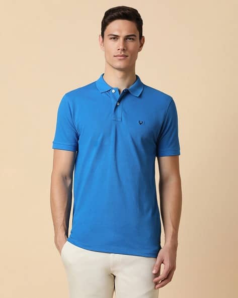 ALLEN SOLLY Men Regular Fit Cotton Polo T-Shirt