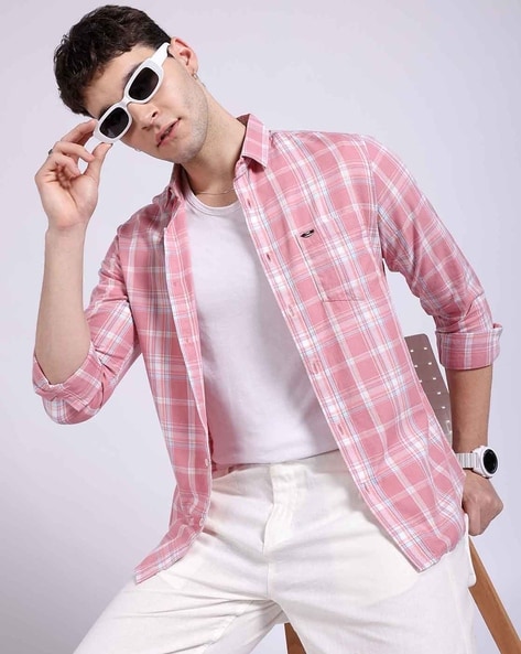 Men Checked Slim Fit Shirt