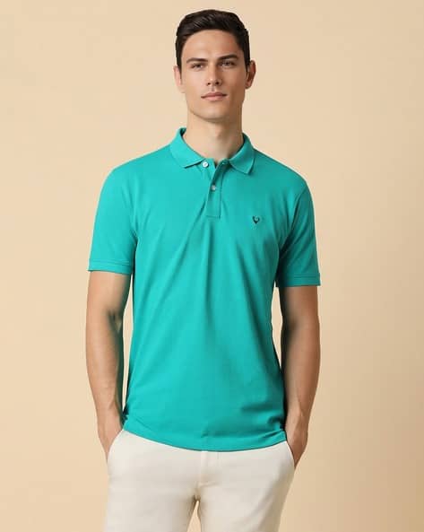 ALLEN SOLLY Men Regular Fit Polo T-Shirt with Logo Embroidery