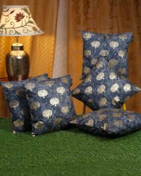 hosta homes Pack of 5 Foil Print Cushion covers 16" x 16"-picture-49