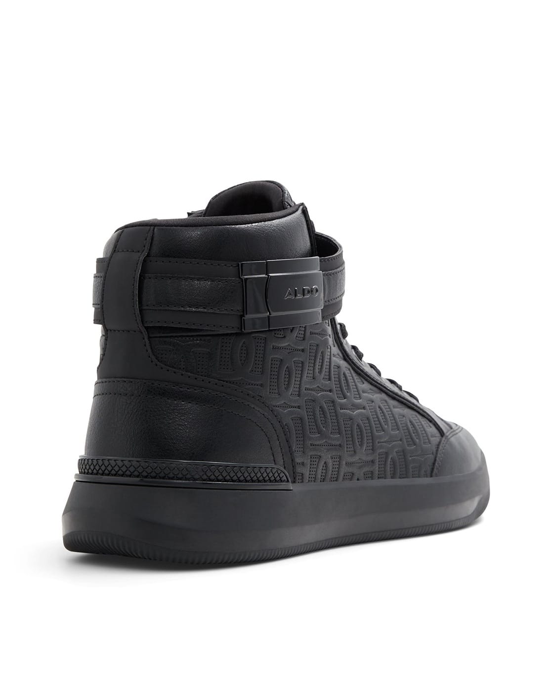 High Top Mens Black Patent Trainers Armani Jeans High Top Trainers