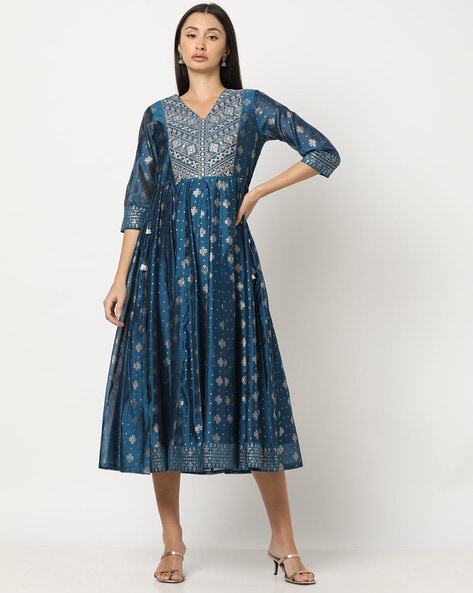 Blue Dresses & Gowns for Women by AVAASA SET Online | Ajio.com