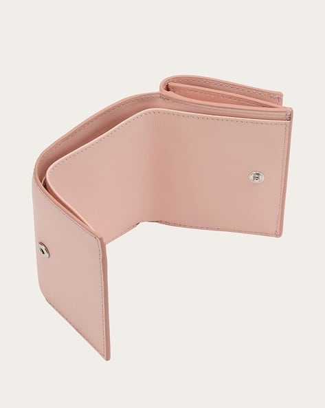 Buy FERRAGAMO Two-Tone Hug Bi-Fold Wallet with Strap | Pink