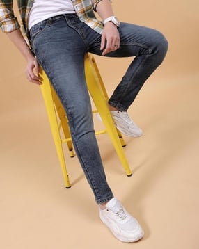 the indian garage co Men Lightly Washed Slim Fit Jeans-picture-36