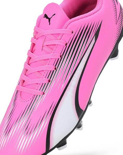 Pink Junior Puma Football Boots PUMA Ultra Match Laceless FG/AG