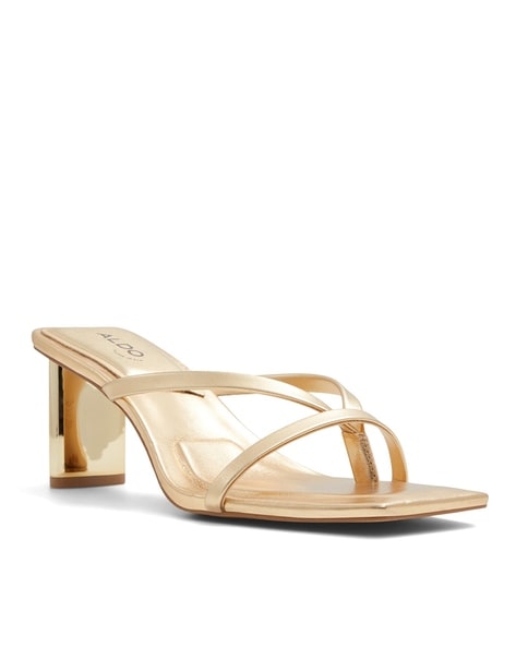 Buy Gold Heeled Sandals for Women by Aldo Online Ajio