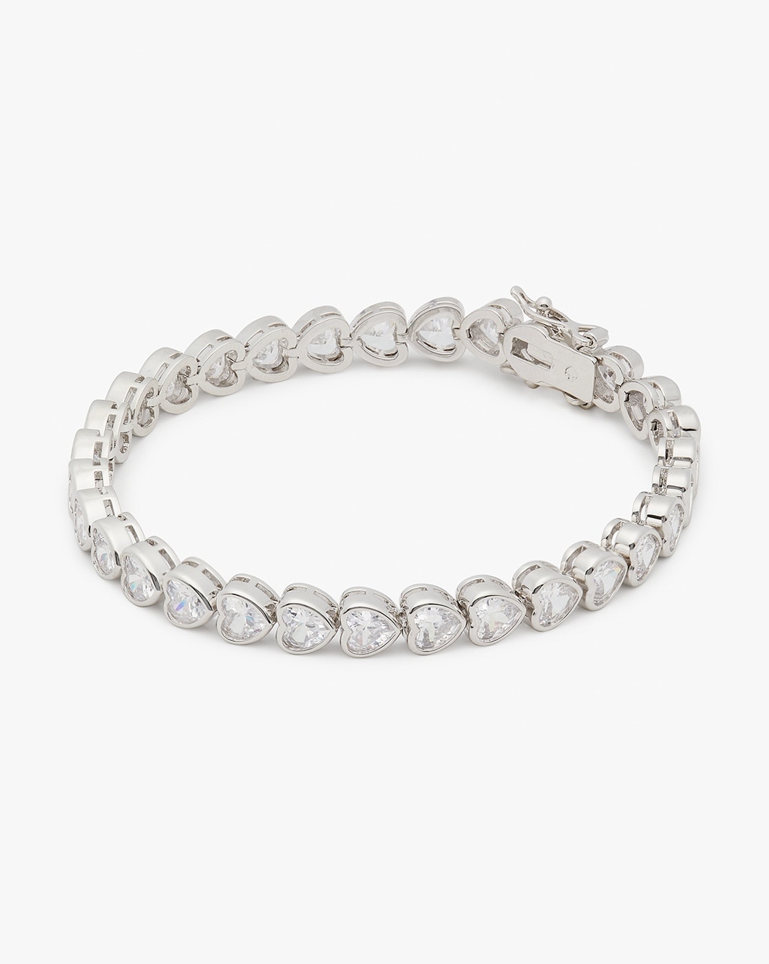 Silver Claw Set Cubic Zirconia Tennis Bracelet in White | Prouds